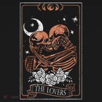The Lovers Vintage Tarot Card Astrology Occult Skulls Moon T-Shirt thumb 7