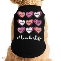 Teachers Life Valentines Day Heart Candy Doggie Tank thumb 0