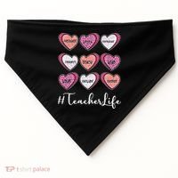 Teachers Life Valentines Day Heart Candy USA-Made Doggie Bandana thumb 0