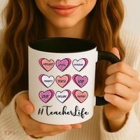 Teachers Life Valentines Day Heart Candy Coffee Mug thumb 3