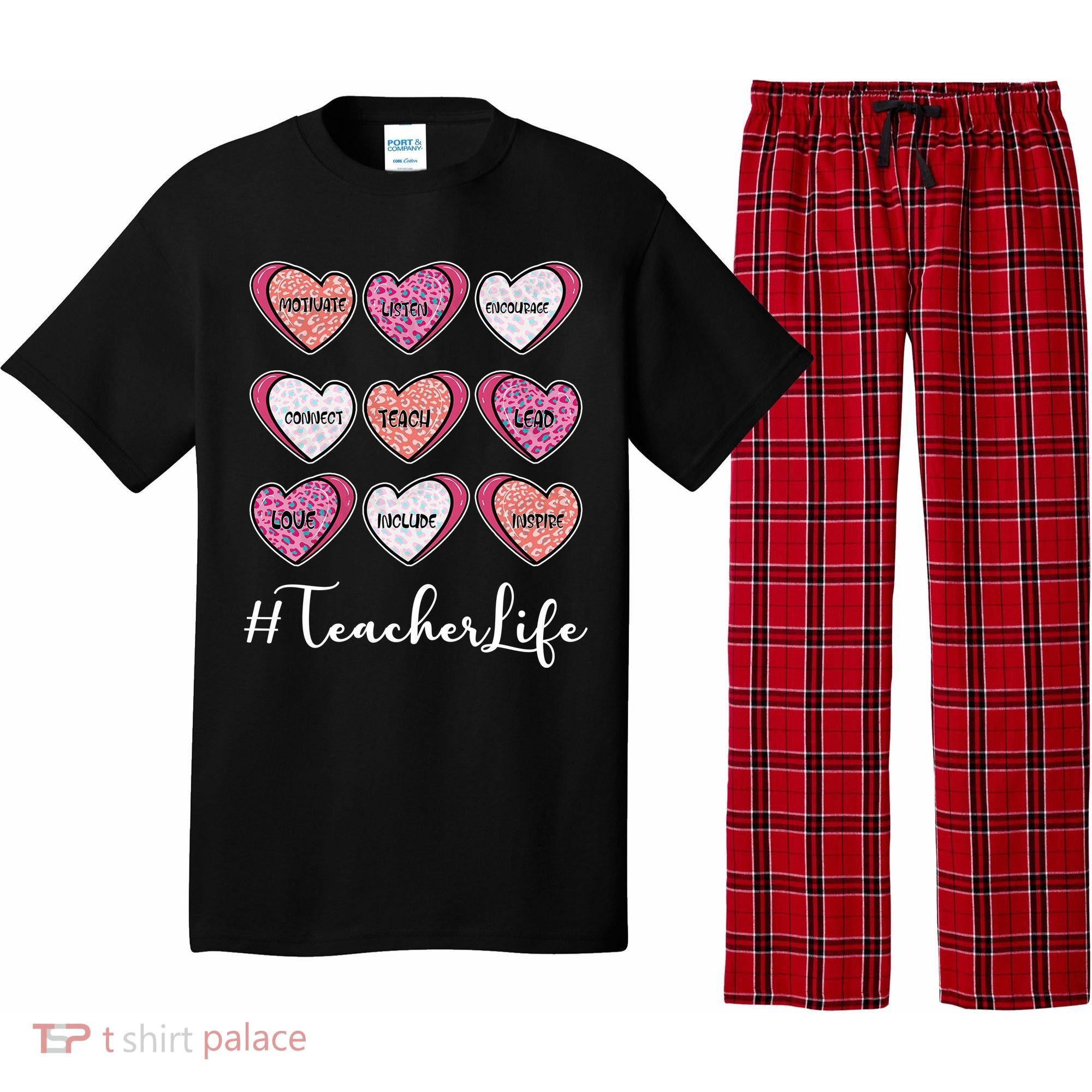 Teachers Life Valentines Day Heart Candy Pajama Set