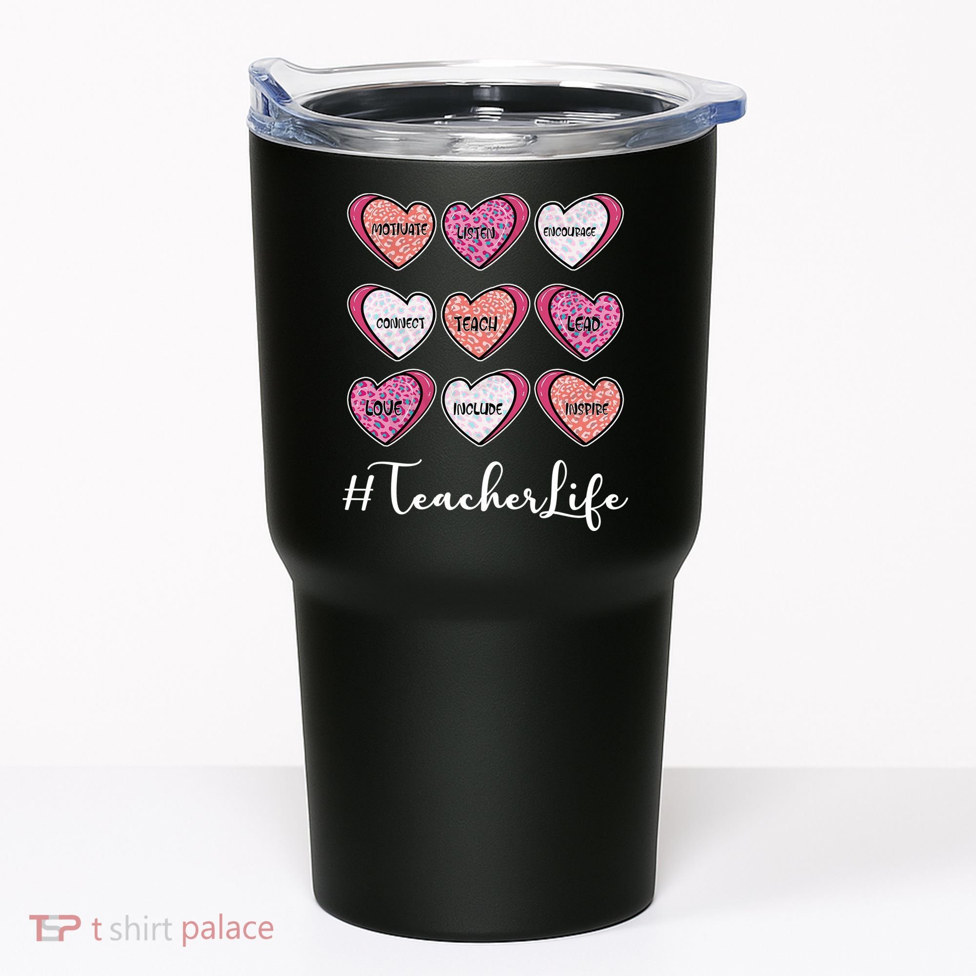 Teachers Life Valentines Day Heart Candy Tumbler
