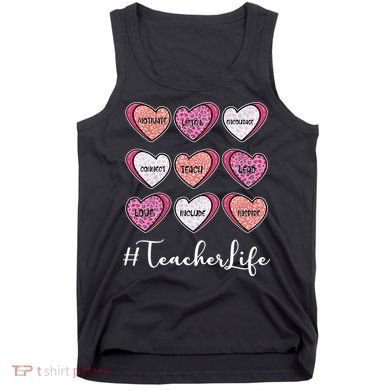Teachers Life Valentines Day Heart Candy Tank Top