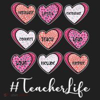 Teachers Life Valentines Day Heart Candy Golf Towel thumb 3