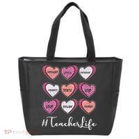 Teachers Life Valentines Day Heart Candy Tote Bag thumb 0