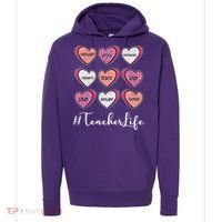 Teachers Life Valentines Day Heart Candy Hoodie thumb 0