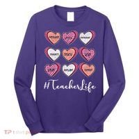 Teachers Life Valentines Day Heart Candy Long Sleeve Shirt thumb 0