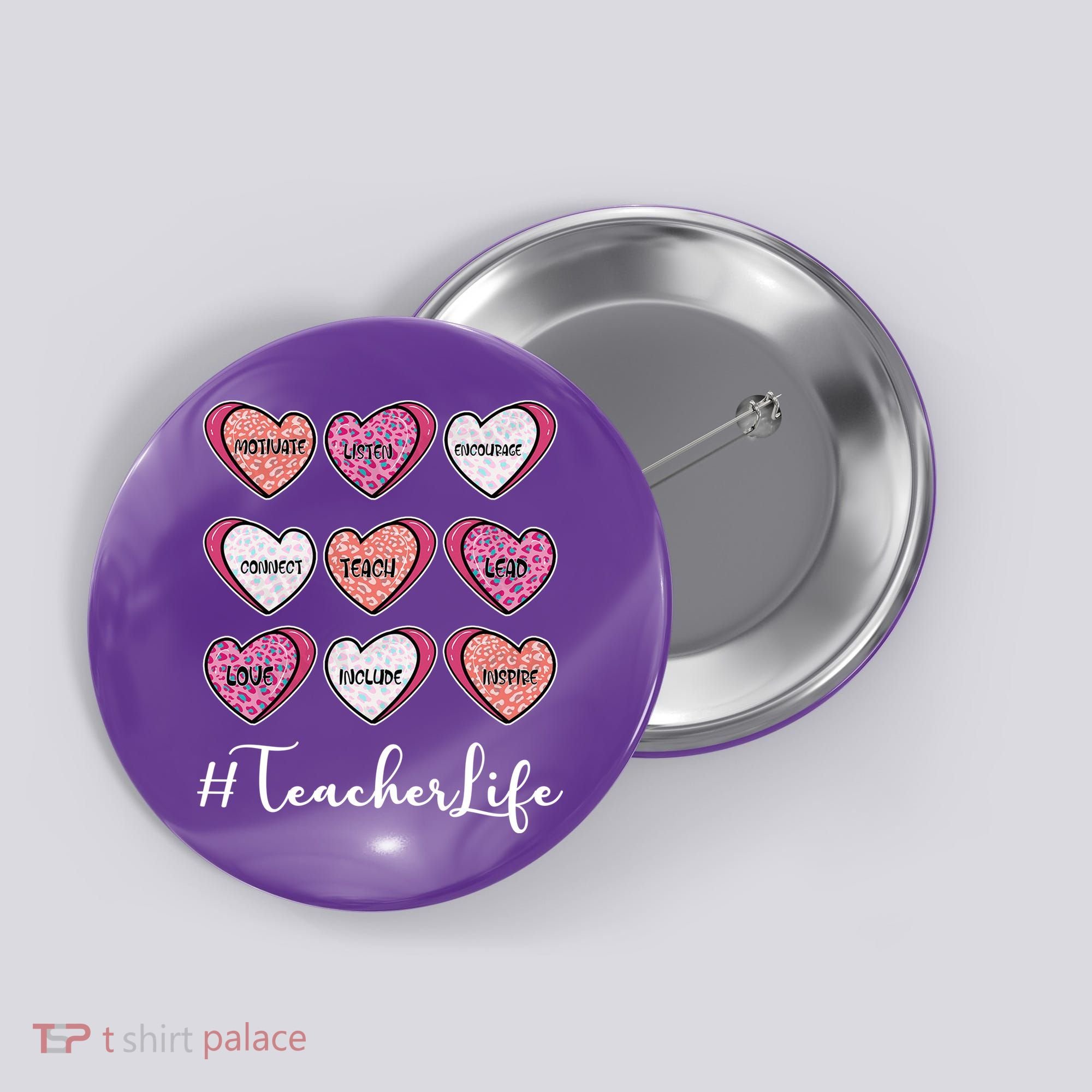 Teachers Life Valentines Day Heart Candy Button