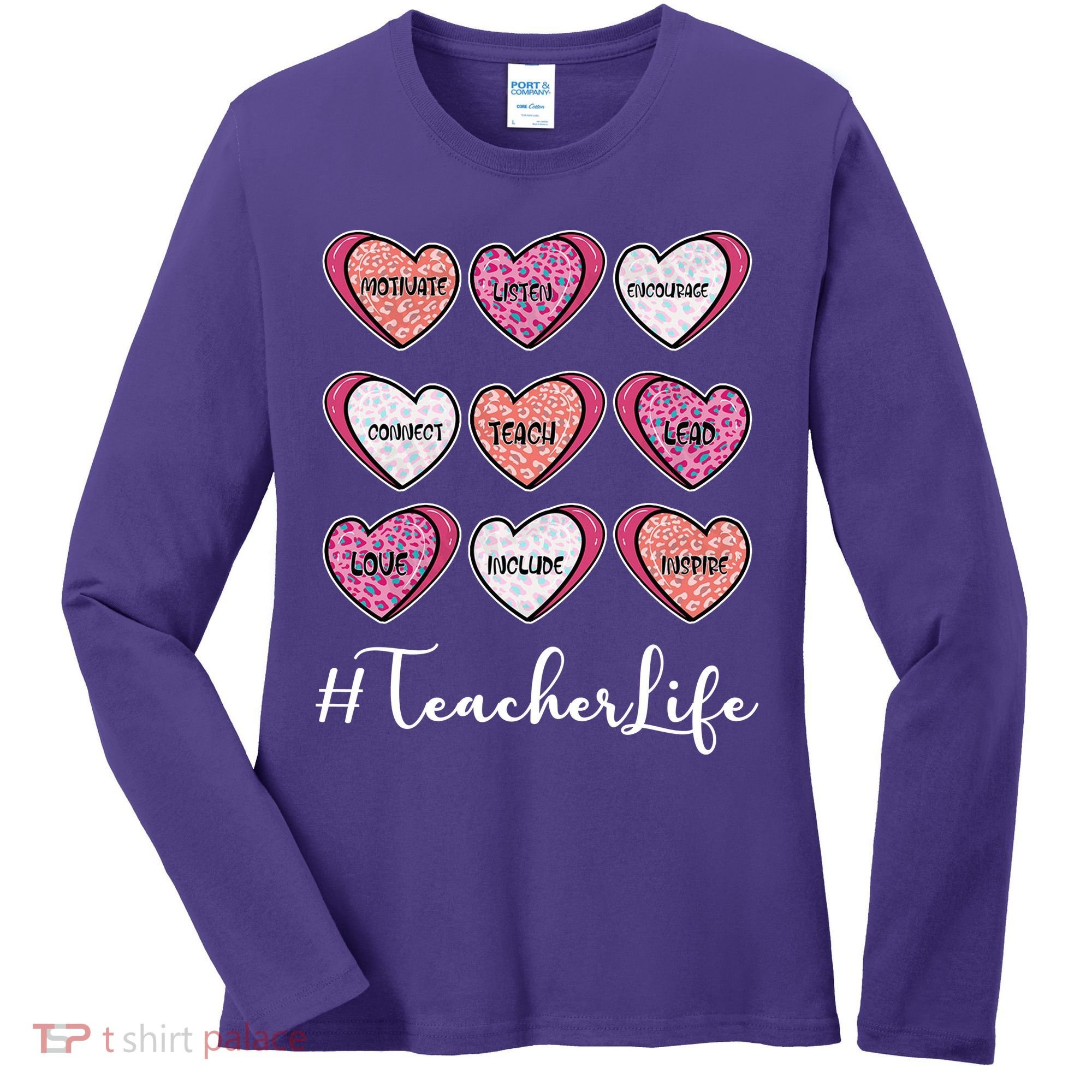Teachers Life Valentines Day Heart Candy Women's Long Sleeve Shirt