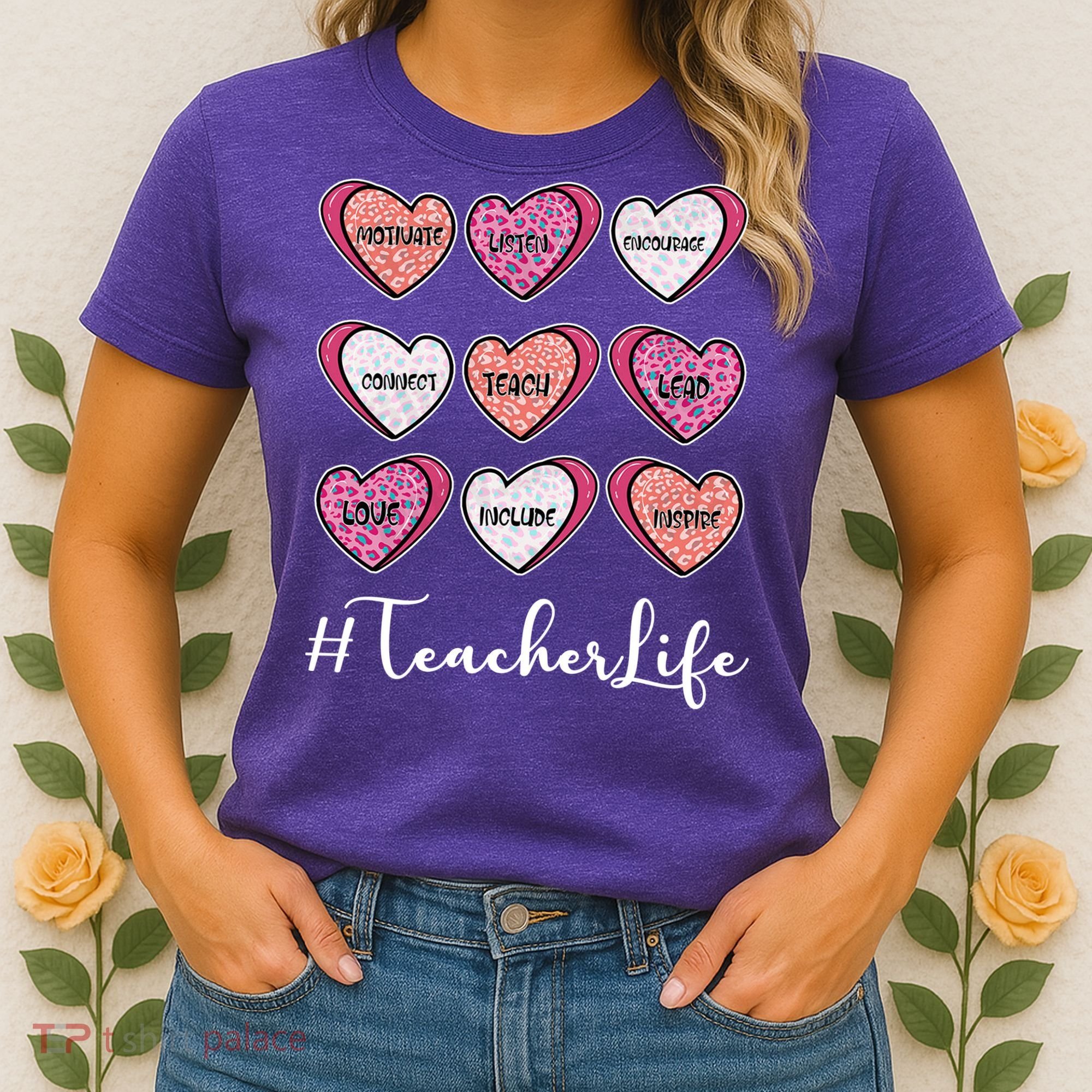 Teachers Life Valentines Day Heart Candy Women's T-Shirt