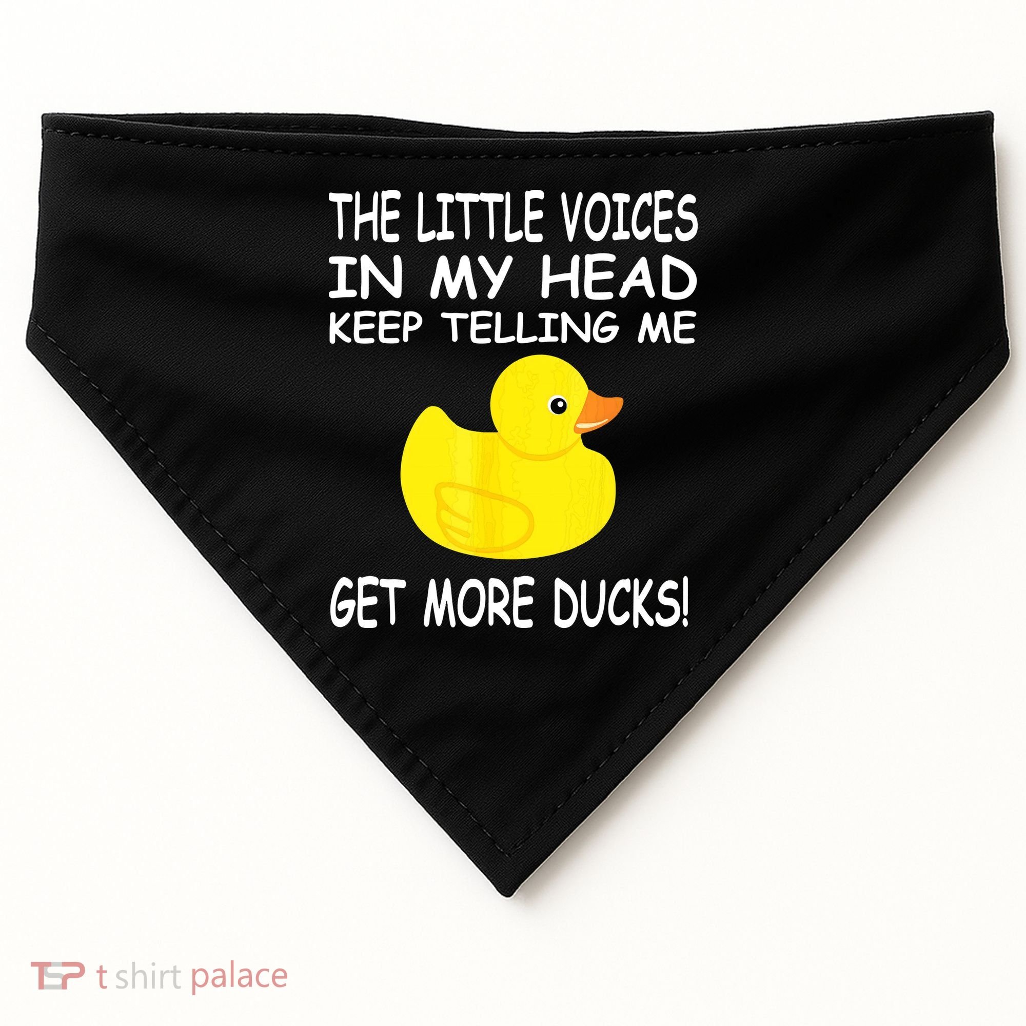 The Little Voices In My Head Keep Telling Me Get More Ducks USA-Made Doggie Bandana