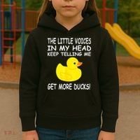 The Little Voices In My Head Keep Telling Me Get More Ducks Kids Hoodie thumb 3