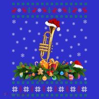 Trumpet Lover Xmas Santa Hat Ugly Trumpet Christmas Gift T-Shirt thumb 7
