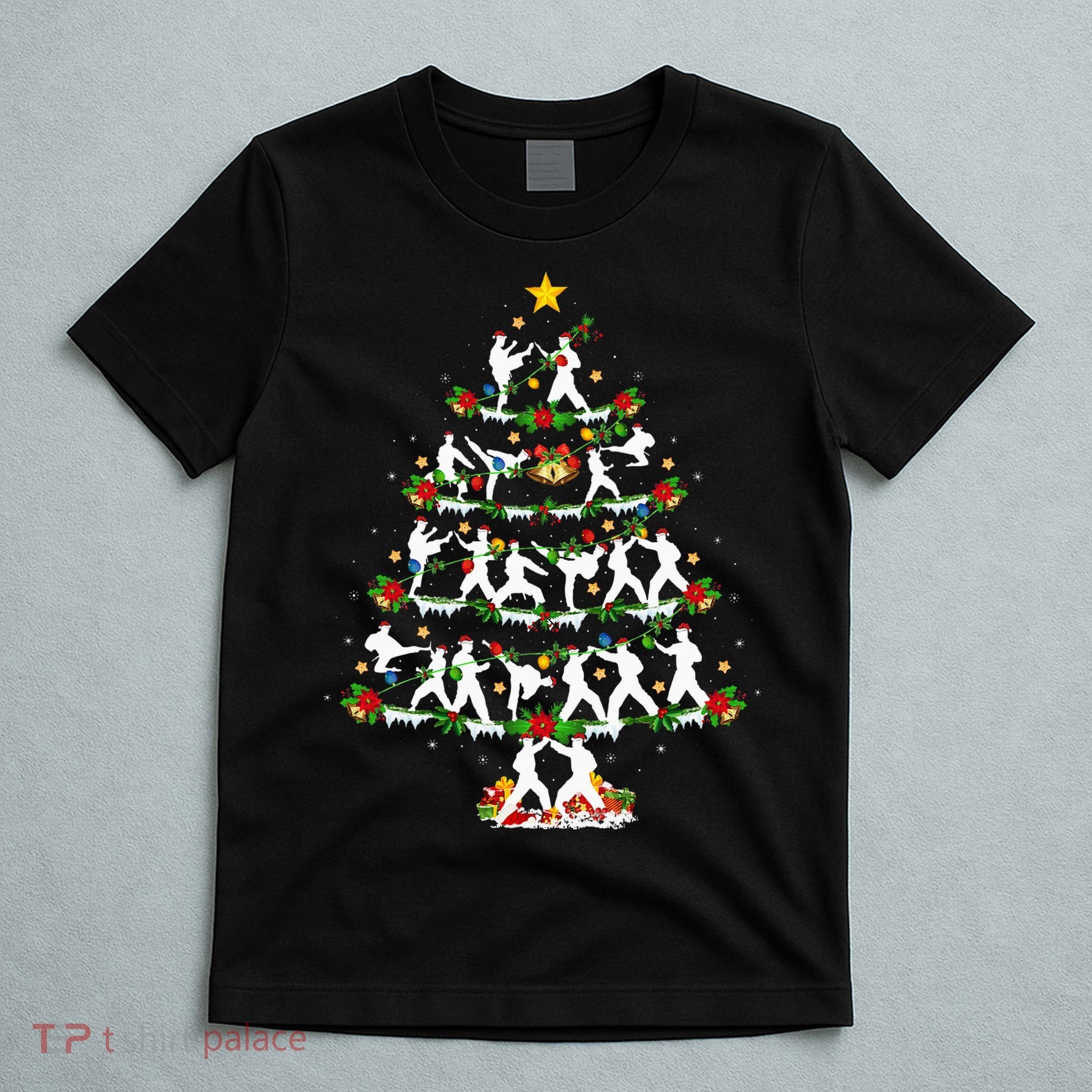 Taekwondo Lover Xmas Lighting Taekwondo Christmas Tree T-Shirt