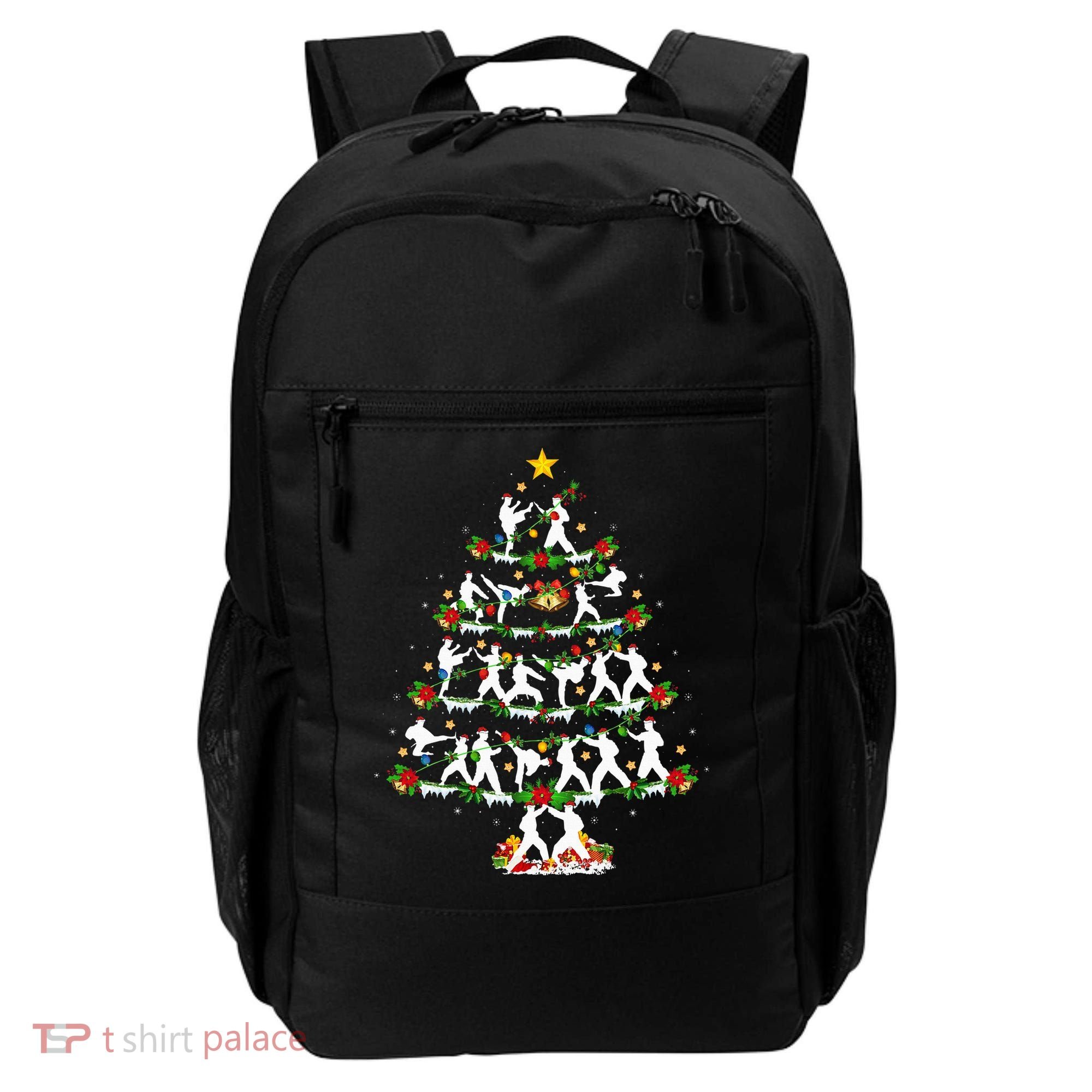Taekwondo Lover Xmas Lighting Taekwondo Christmas Tree Backpack