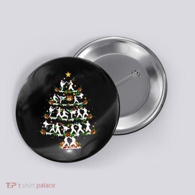 Taekwondo Lover Xmas Lighting Taekwondo Christmas Tree Button