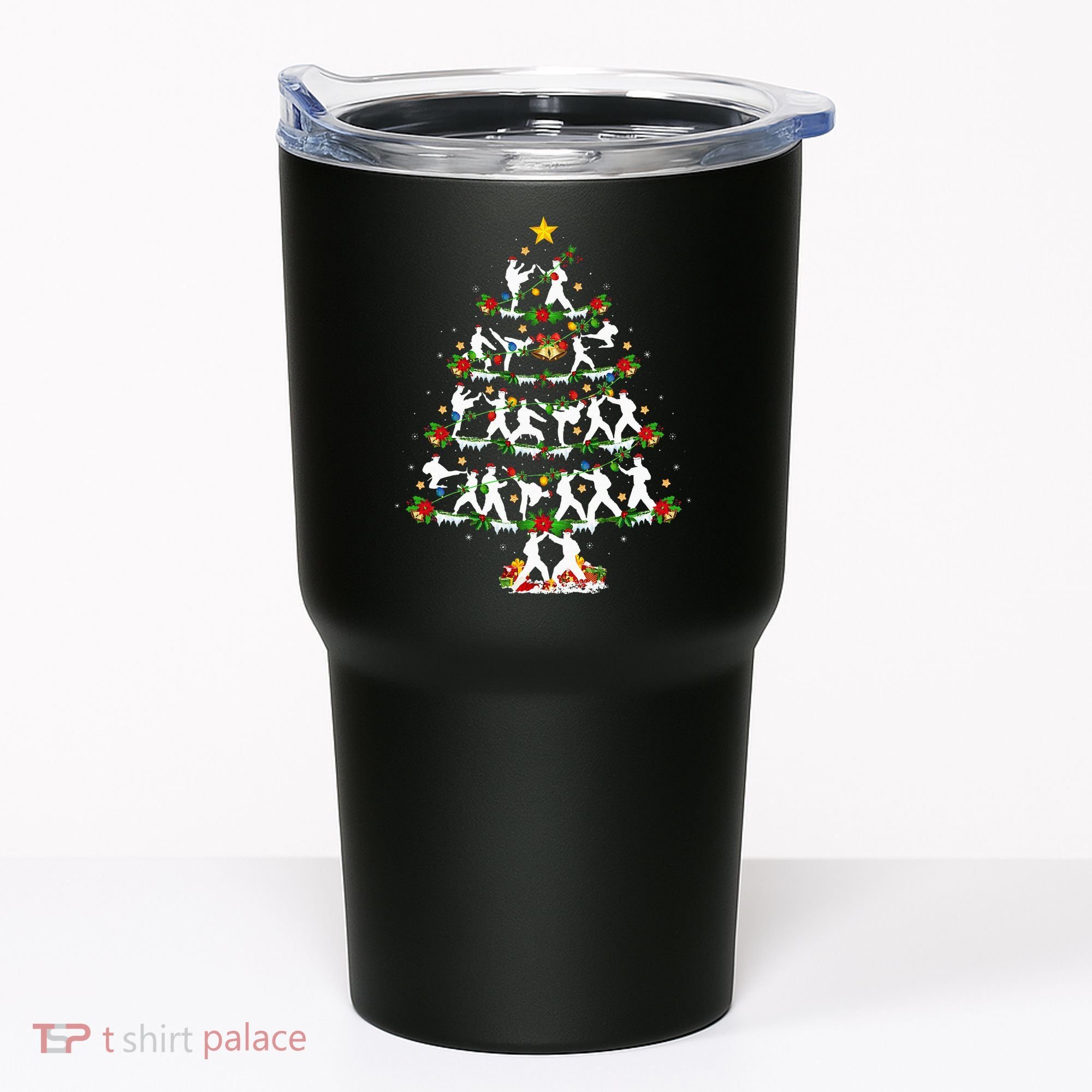 Taekwondo Lover Xmas Lighting Taekwondo Christmas Tree Tumbler