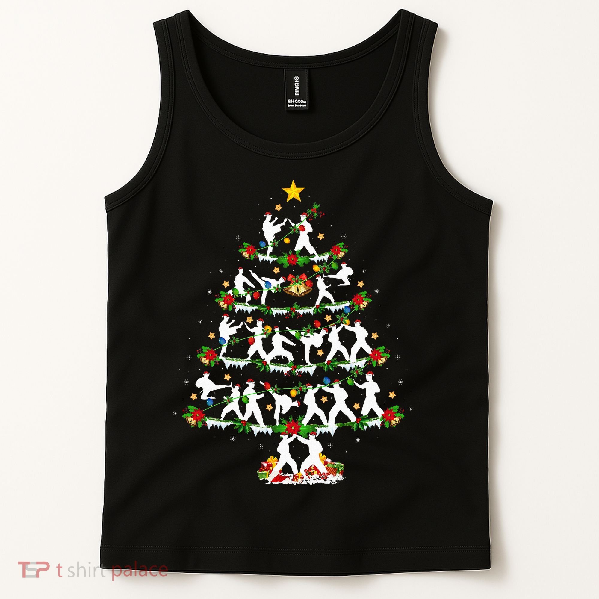 Taekwondo Lover Xmas Lighting Taekwondo Christmas Tree Tank Top