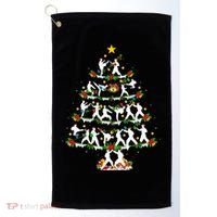 Taekwondo Lover Xmas Lighting Taekwondo Christmas Tree Golf Towel thumb 0