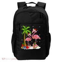 Tropical Lighting Xmas Palm Tree Pink Flamingo Christmas Gift Backpack thumb 0
