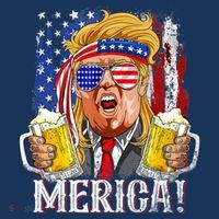 Trump Mullet 4th Of July USA American Flag Merica Trump 2024 T-Shirt thumb 7