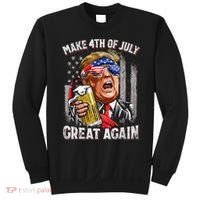 Trump Make 4th Of July Great Again Drinking Beer Funny Sweatshirt thumb 0