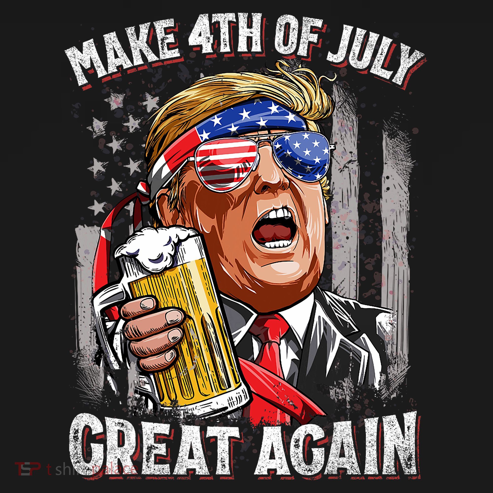 Trump Make 4th Of July Great Again Drinking Beer Funny Women's Hoodie