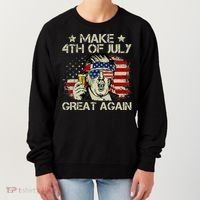 Trump Make 4th of July Great Again Merica Beer Drinking Women's Sweatshirt thumb 0