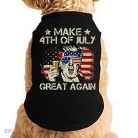 Trump Make 4th of July Great Again Merica Beer Drinking Doggie Tank thumb 0