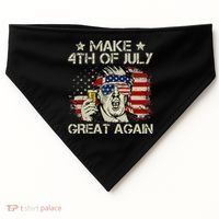 Trump Make 4th of July Great Again Merica Beer Drinking USA-Made Doggie Bandana thumb 0