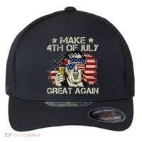 Trump Make 4th of July Great Again Merica Beer Drinking Flexfit Unipanel Trucker Cap thumb 0