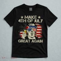 Trump Make 4th of July Great Again Merica Beer Drinking T-Shirt thumb 5