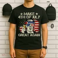 Trump Make 4th of July Great Again Merica Beer Drinking T-Shirt thumb 6