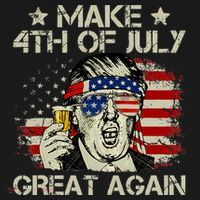 Trump Make 4th of July Great Again Merica Beer Drinking Women's Hoodie thumb 2