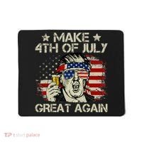 Trump Make 4th of July Great Again Merica Beer Drinking Mousepad thumb 0