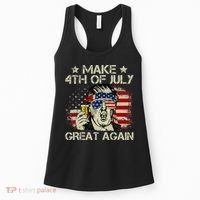 Trump Make 4th of July Great Again Merica Beer Drinking Women's Tank Top thumb 0