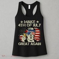 Trump Make 4th of July Great Again Merica Beer Drinking Women's Tank Top thumb 3