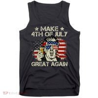 Trump Make 4th of July Great Again Merica Beer Drinking Tank Top thumb 0