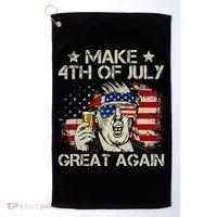 Trump Make 4th of July Great Again Merica Beer Drinking Golf Towel thumb 0
