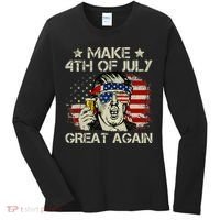 Trump Make 4th of July Great Again Merica Beer Drinking Women's Long Sleeve Shirt thumb 0