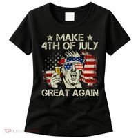 Trump Make 4th of July Great Again Merica Beer Drinking Women's T-Shirt thumb 0