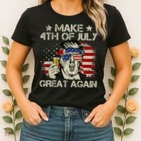 Trump Make 4th of July Great Again Merica Beer Drinking Women's T-Shirt thumb 2