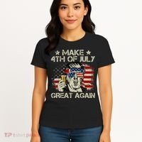 Trump Make 4th of July Great Again Merica Beer Drinking Women's T-Shirt thumb 4