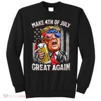 Trump Make 4th Of July Great Again Drinking Beer Funny Sweatshirt thumb 0