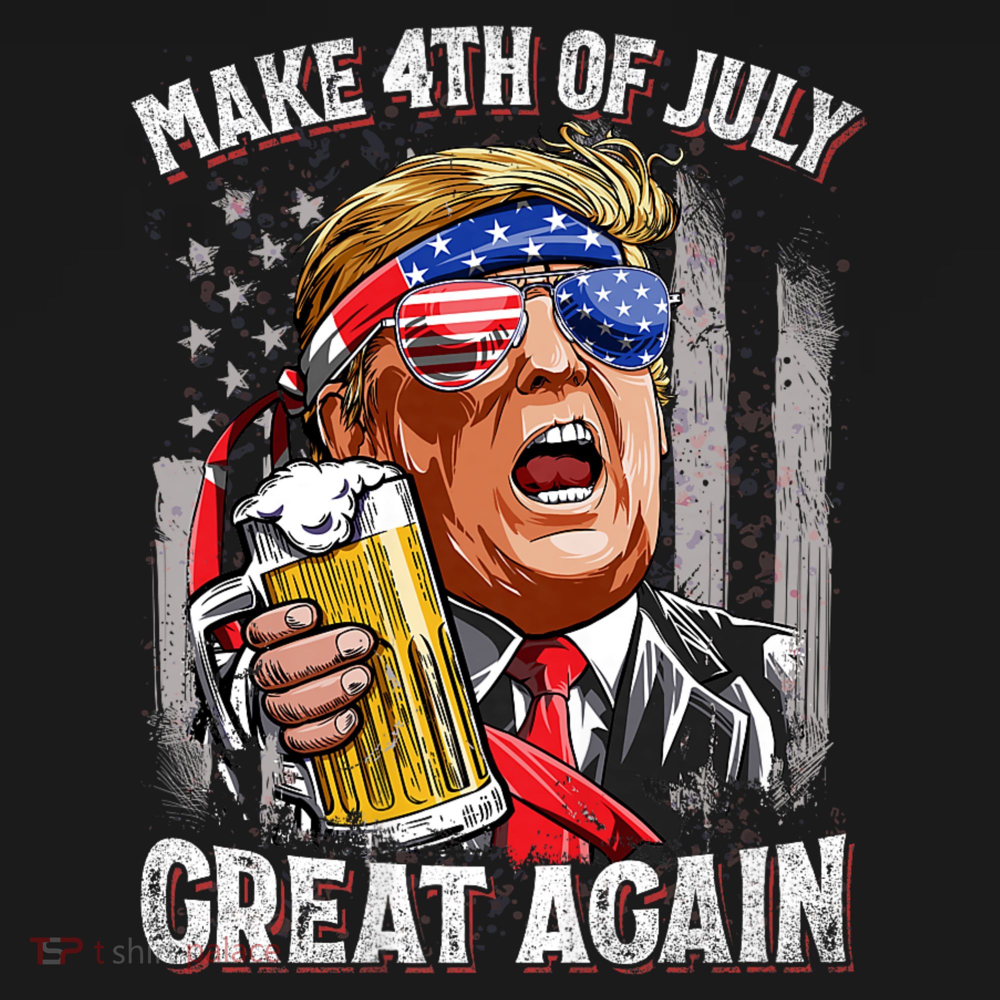Trump Make 4th Of July Great Again Drinking Beer Funny Women's Hoodie