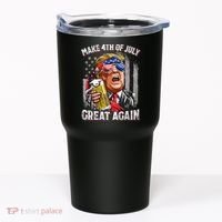 Trump Make 4th Of July Great Again Drinking Beer Funny Tumbler thumb 0