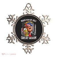 Trump Make 4th Of July Great Again Drinking Beer Funny Ornament thumb 0