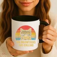 The Meowtains Are Calling Funny Cat Ski Snowboard Goggles Gift Coffee Mug thumb 3