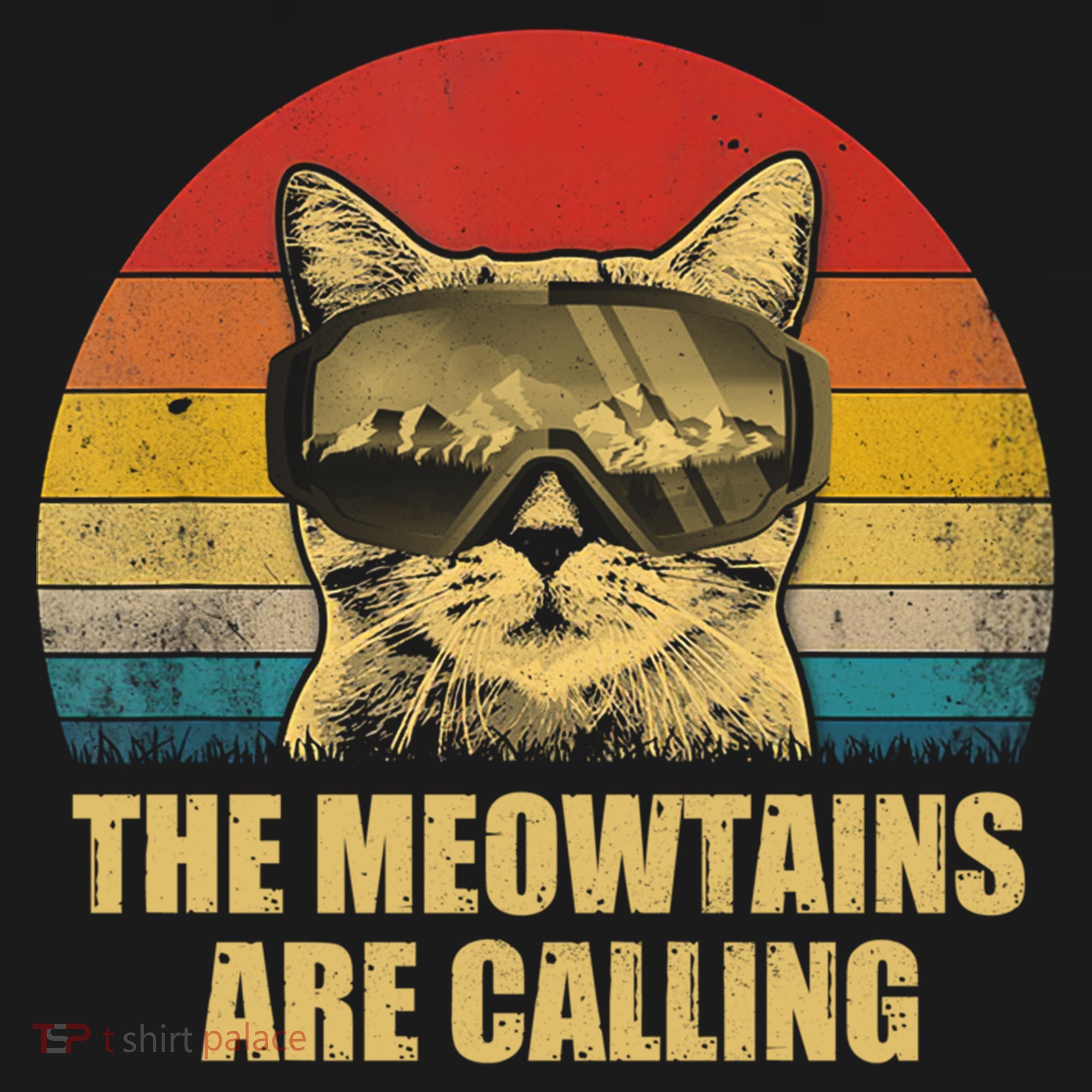 The Meowtains Are Calling Funny Cat Ski Snowboard Goggles Gift Women's Hoodie