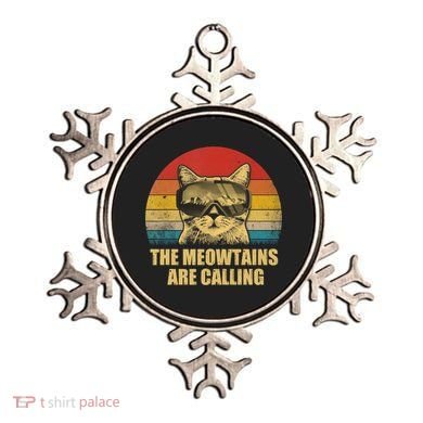 The Meowtains Are Calling Funny Cat Ski Snowboard Goggles Gift Ornament